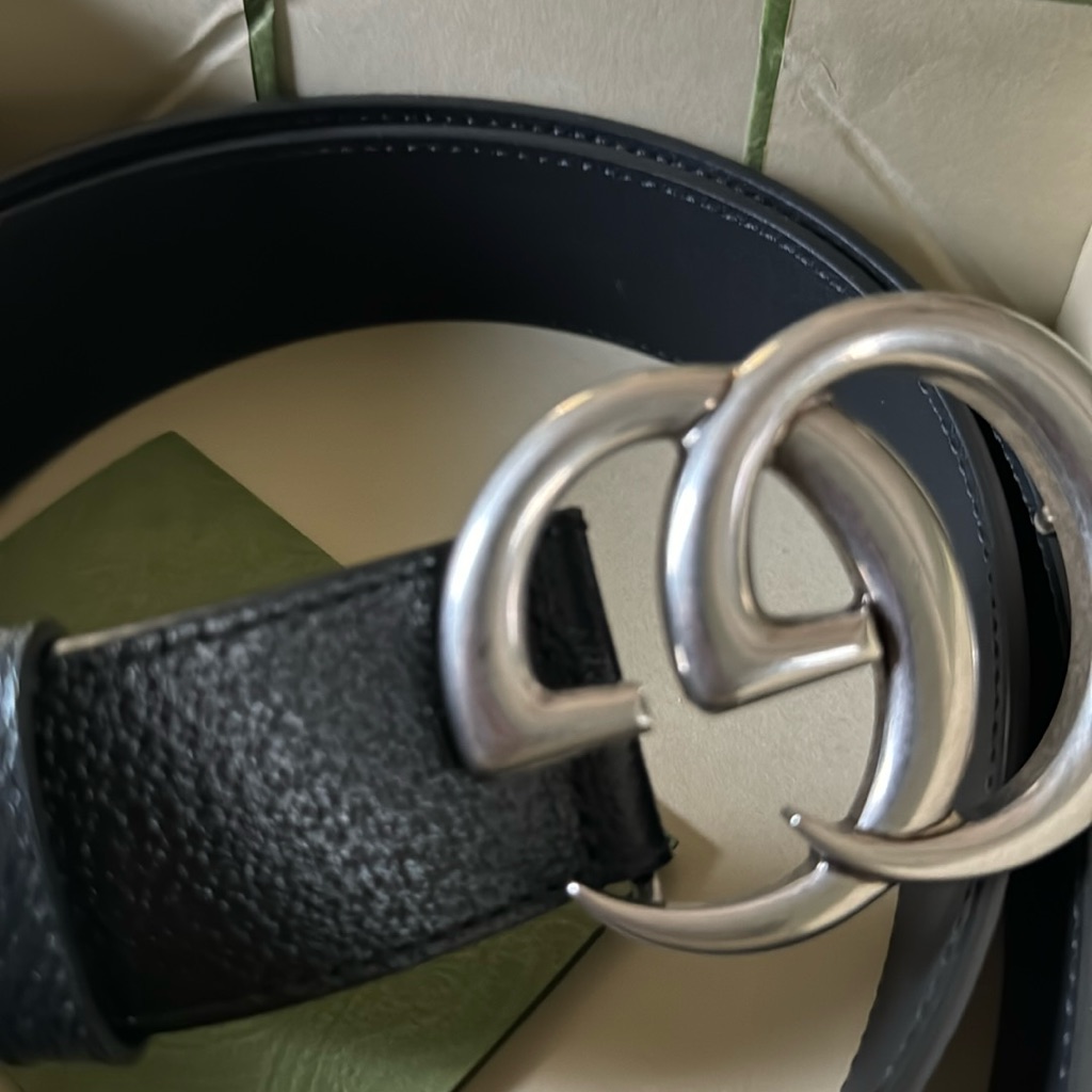 Gucci Silver Tone Gg Belt -